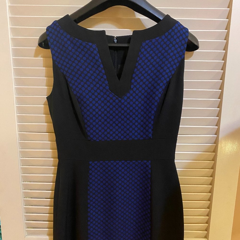 TAHARI Arthur S. Levine blue career office business dress 4